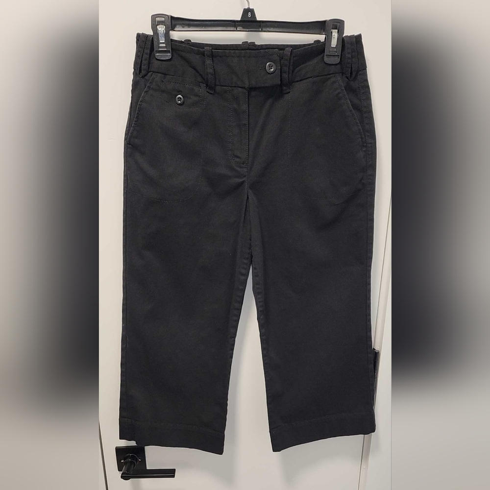 Larry Levine Black Cropped Stretch Pants